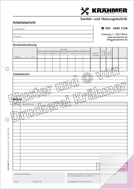 Formular zur Bestellung von Produkten mit Platz für Angaben und Preise.