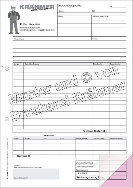 Formular zur Erfassung von Daten, blanko und strukturiert, mit Überschriften.