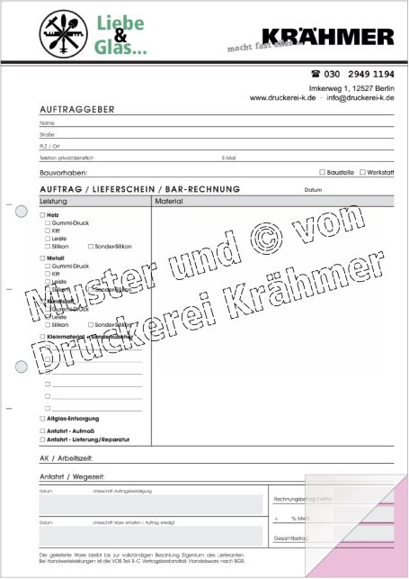 Formular von Krähmer, für offizielle oder administrative Zwecke.